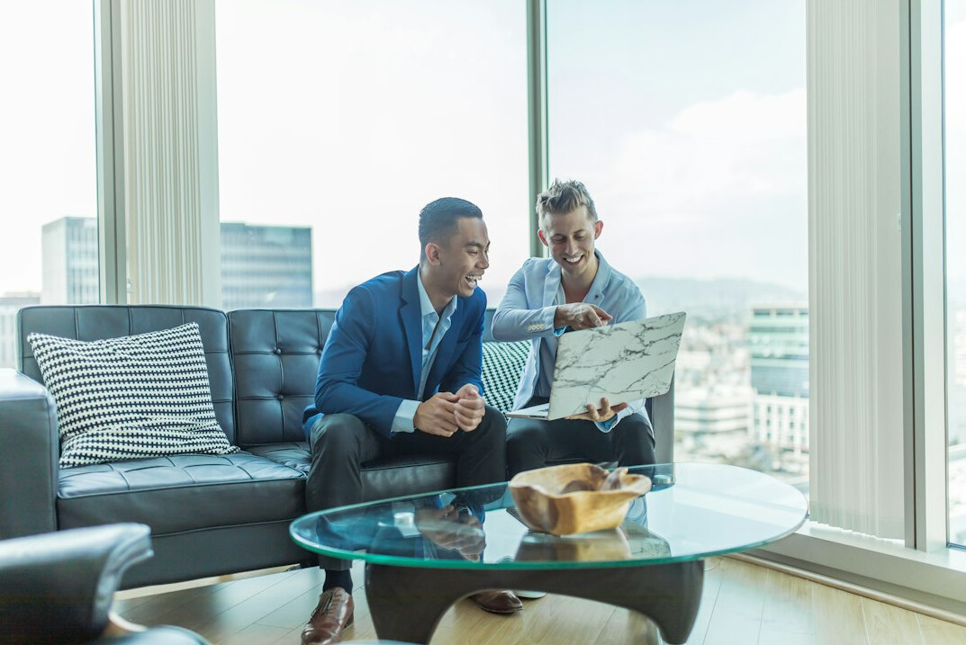 insurance agent with client