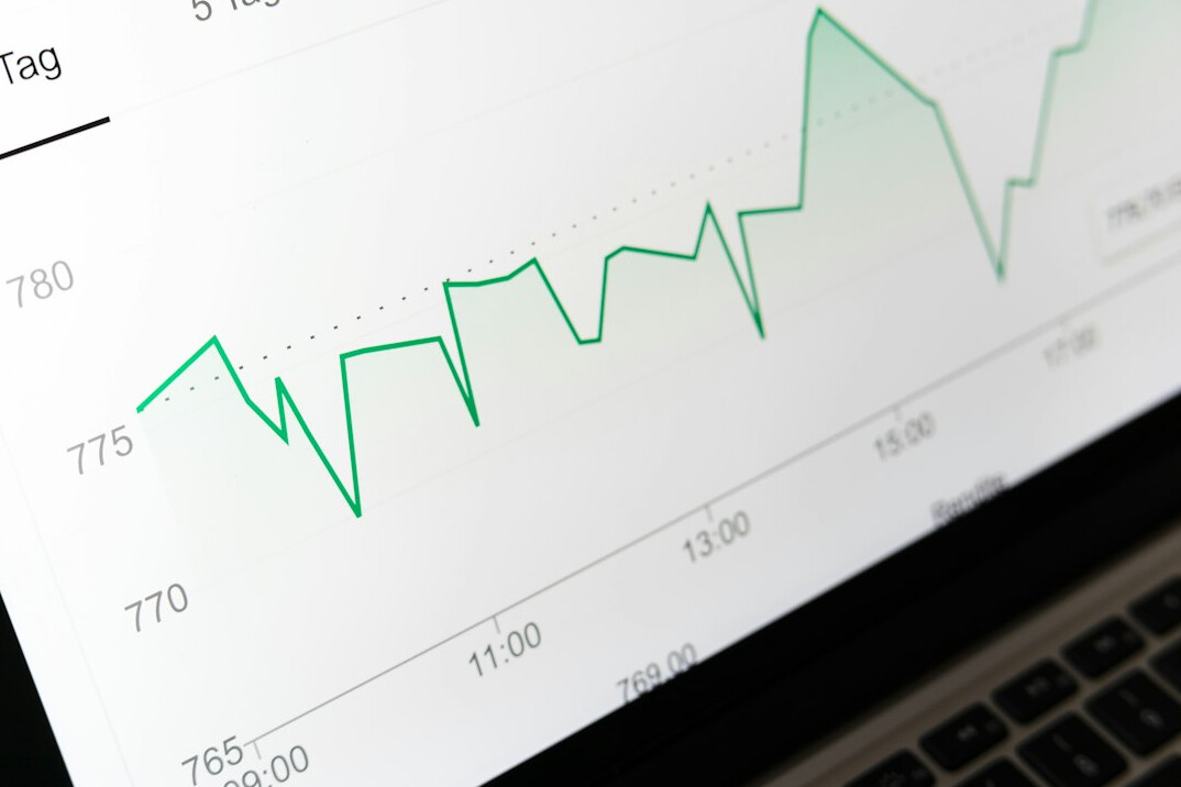 data charts on screen